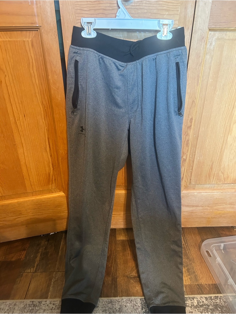 Under Armour Men's Charcoal Gray Performance Joggers with Black Waistband